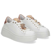 Gio+ Sneakers in Pelle White/Peach